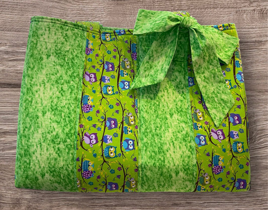 Envy Bag - Green Owls with Green Lining