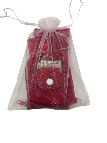 Accessories Kit - Red with White Dots w Red Lining