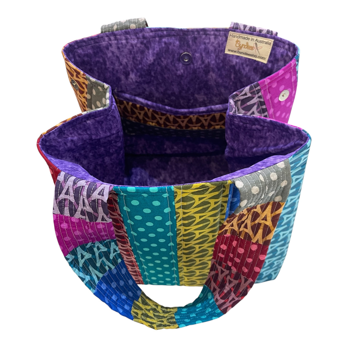 Totally Fun Bag - Dots and Arrows with Purple Lining