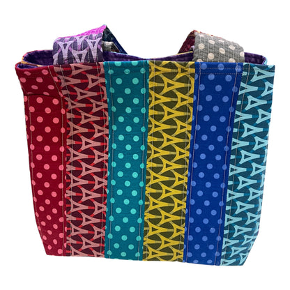 Totally Fun Bag - Dots and Arrows with Purple Lining