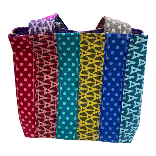 Totally Fun Bag - Dots and Arrows with Purple Lining