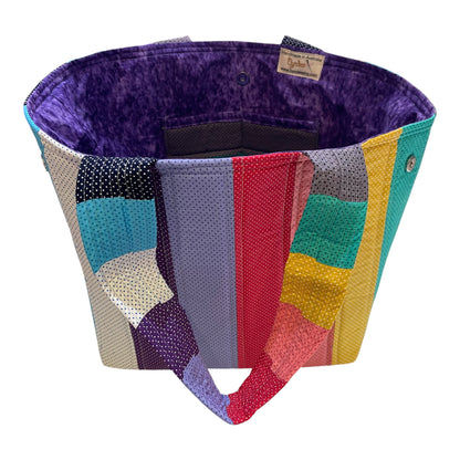 Totally Fun Bag - Small Dots with Purple Lining