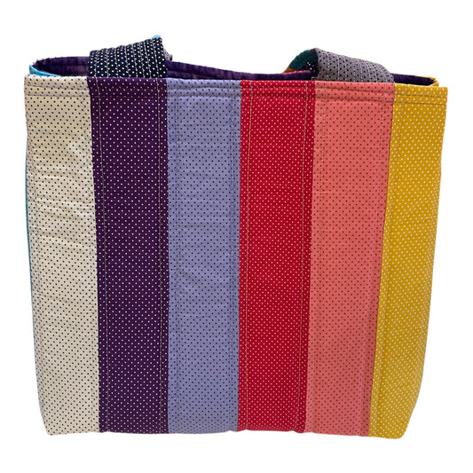 Totally Fun Bag - Small Dots with Purple Lining