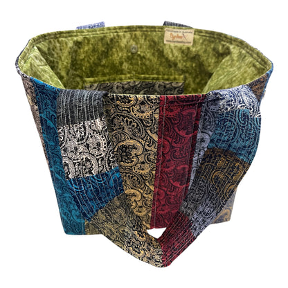 Totally Fun Bag - Paisley with Olive Lining