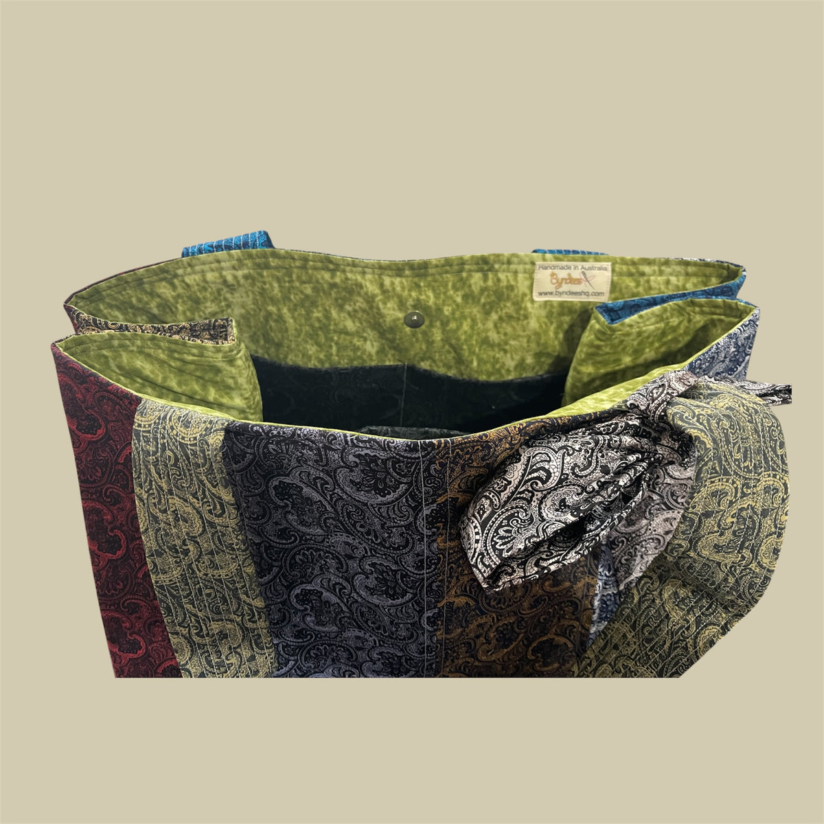 Envy Bag - Paisley with Olive Lining