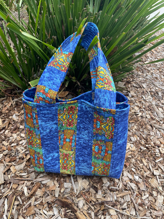 Totally Fun Bag - Stained Glass Pattern with Blue Lining