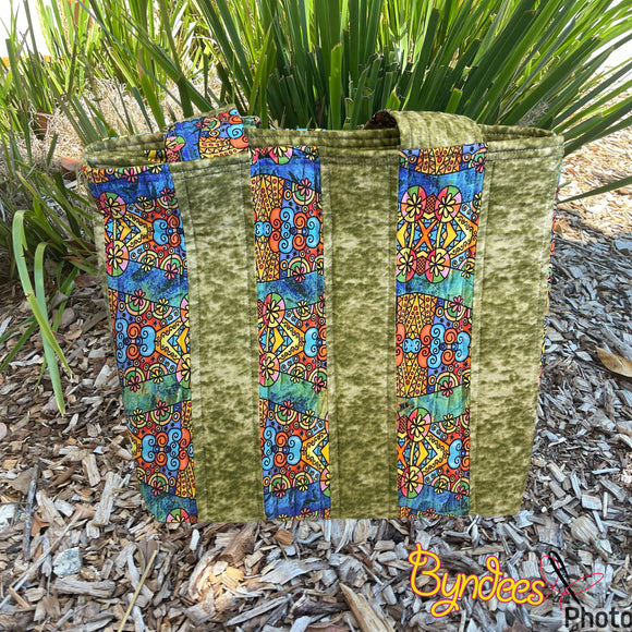 Totally Fun Bag - Stained Glass Pattern with Olive Lining