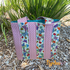 Totally Fun Bag - Butterflies & Lilac Dots with Lite Blue Lining