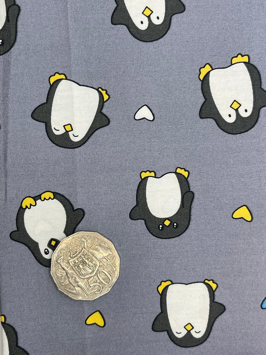 Penguins on Grey