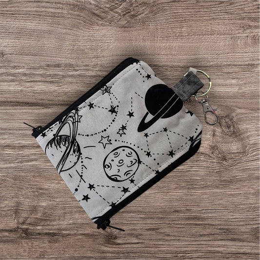 2 Pocket Zipper Keychain Purse - Universe