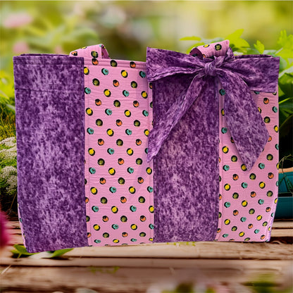 Envy Bag - Cartoon Dots on Pink with Lilac Lining