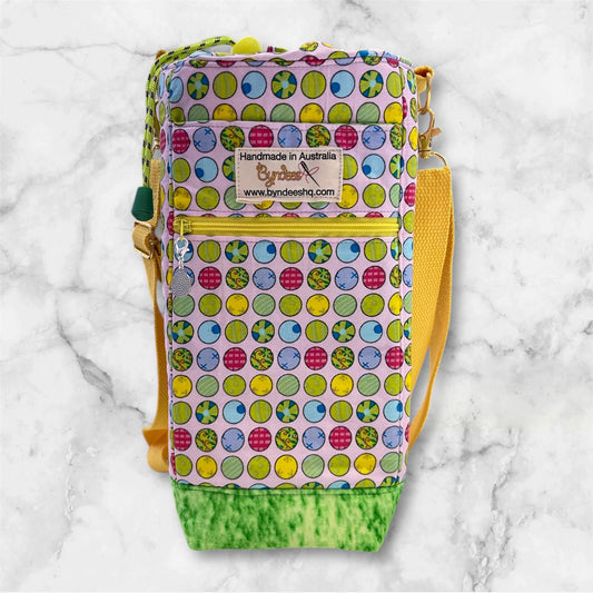 Water Bottle, Phone & Wallet Bag - Harlequin Print with Yellow Lining