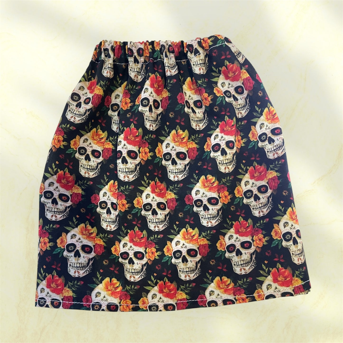 Sock Guards - Skulls with Orange Flowers Pair