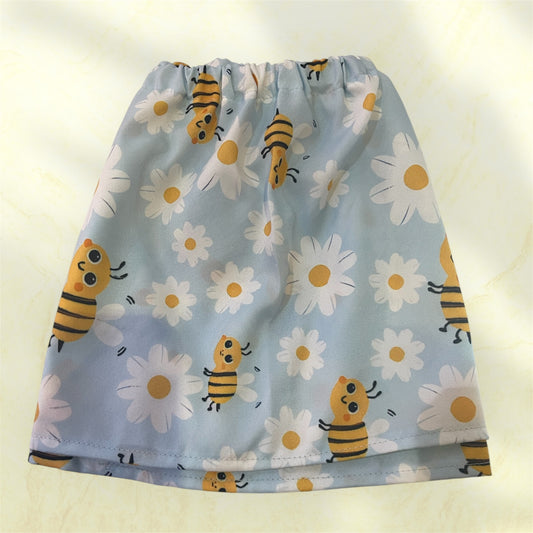 Sock Guards - Happy Bees with Flowers on Blue -Pair