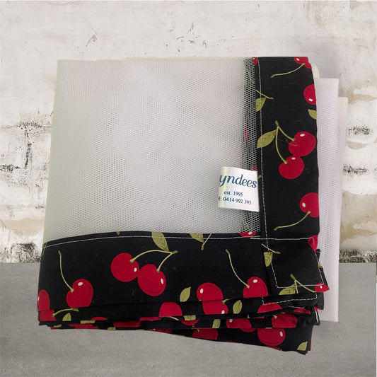 Food Net Cover  - Cherries on Black