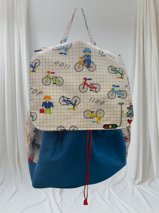 Toddler’s Backpack - Pushbikes with Blue
