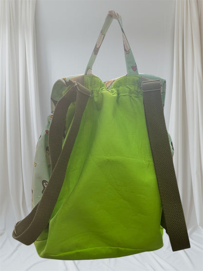 Toddler’s Backpack - Penguins on Green with Green