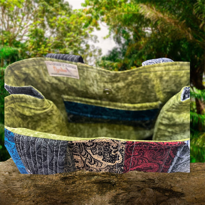 Totally Fun Bag - Paisley with Olive Lining