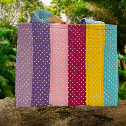 Totally Fun Bag - Small Pastel Dots with Yellow Lining