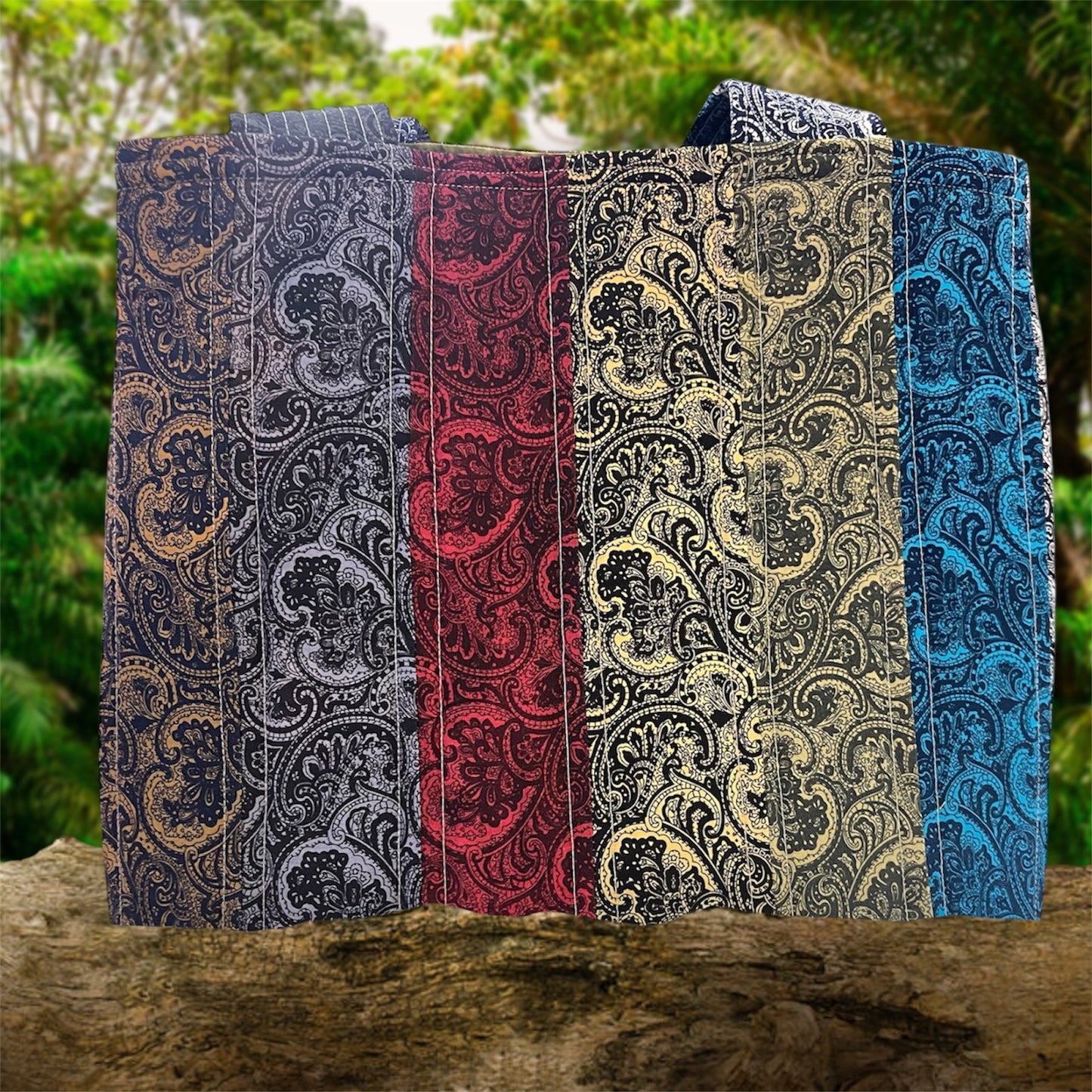 Totally Fun Bag - Paisley with Olive Lining