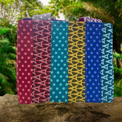 Totally Fun Bag - Dots & Arrows with Purple Lining