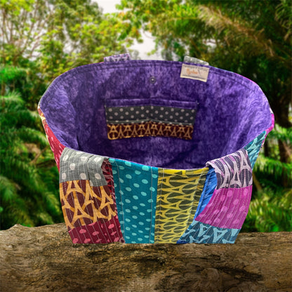 Totally Fun Bag - Dots & Arrows with Purple Lining