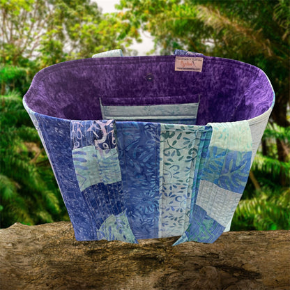 Totally Fun Bag - Blue Tones with Purple Lining
