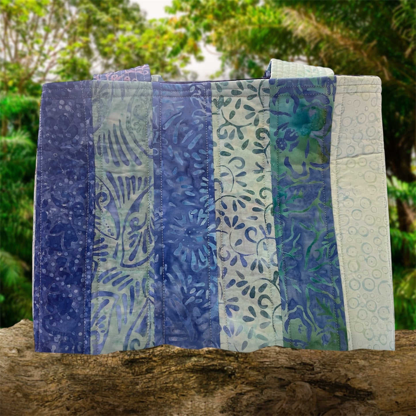 Totally Fun Bag - Blue Tones with Purple Lining