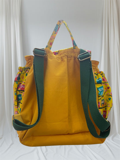 Toddler’s Backpack - Owls on Yellow with Yellow
