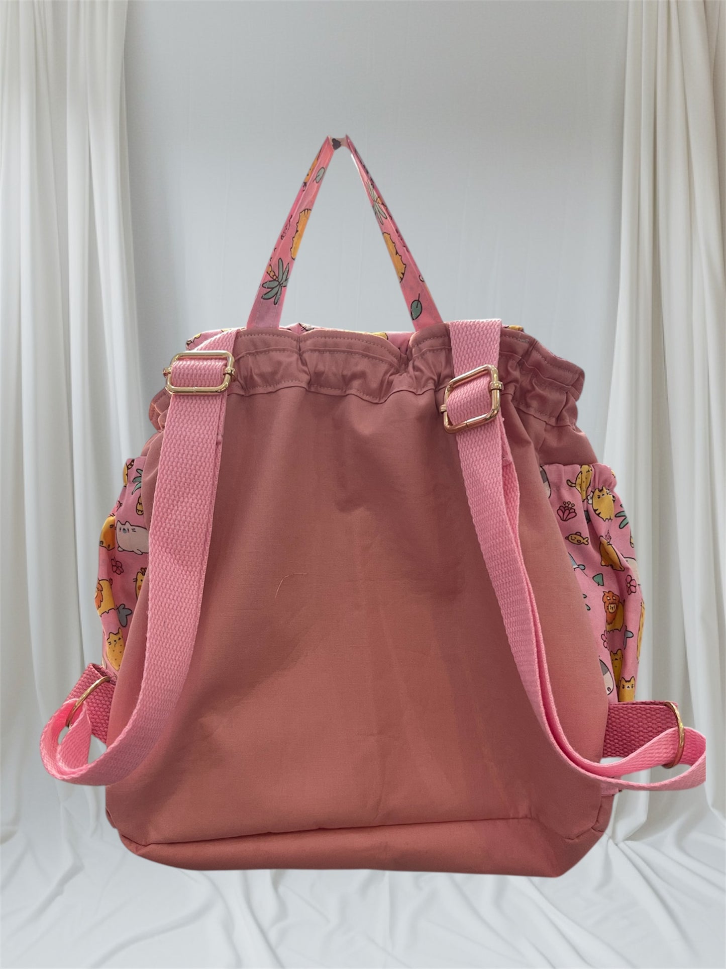 Toddler’s Backpack - Cartoon Animals on Pink with Pink