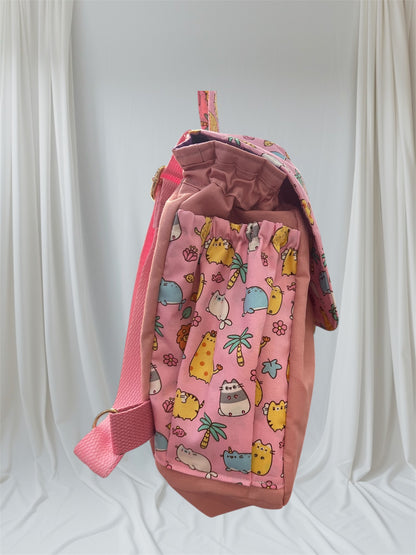 Toddler’s Backpack - Cartoon Animals on Pink with Pink