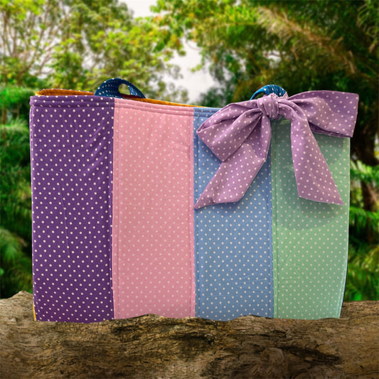 Envy Bag - Pastel Dots with Yellow Lining