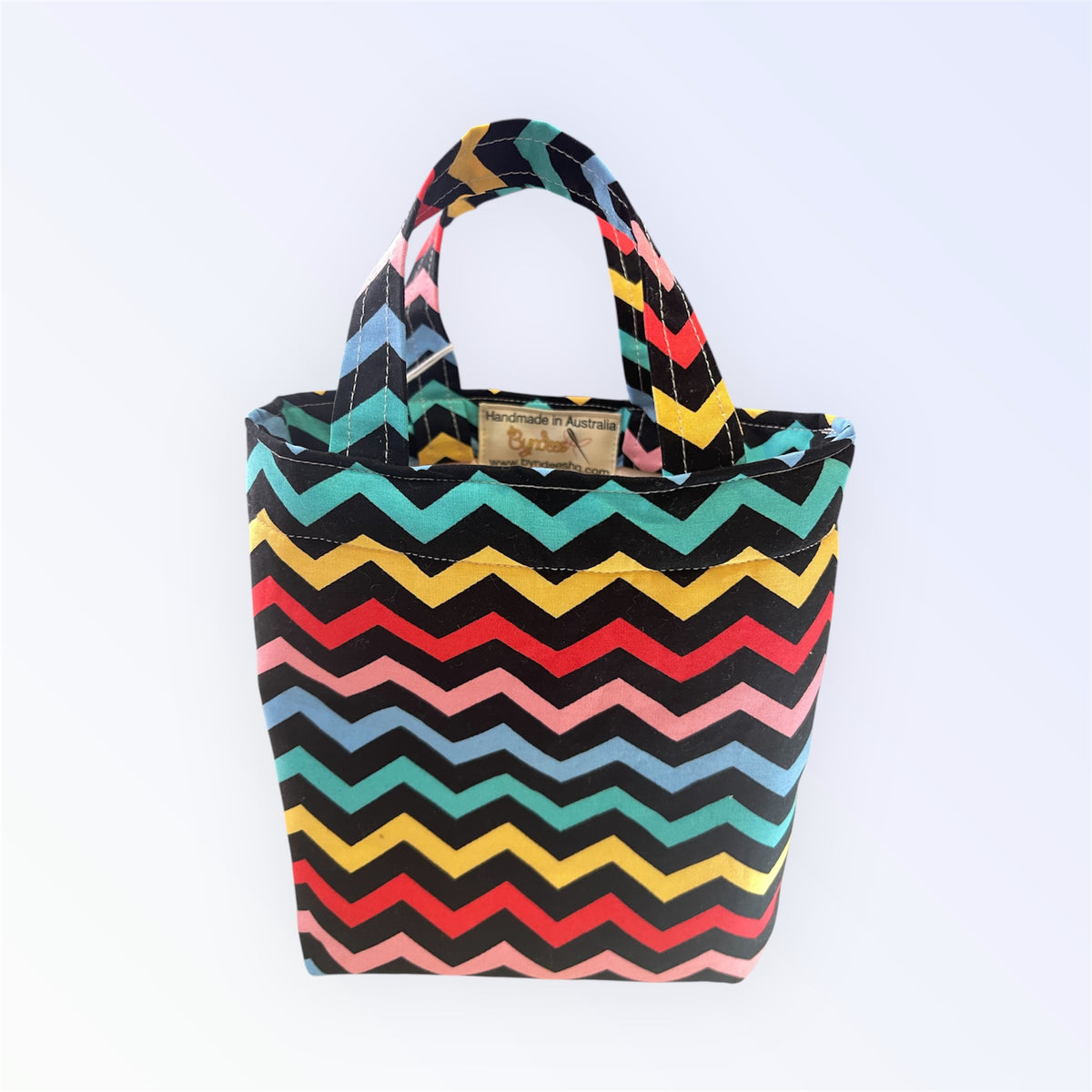 Teeny Tote Bag - Bright Zig Zag