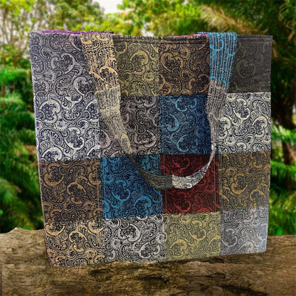 Everything Bag -  Paisley with Lilac Lining