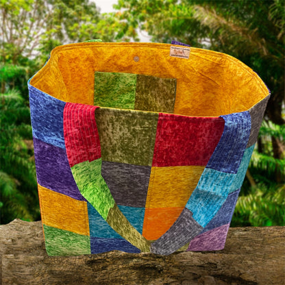 Everything Bag -  Marble with Yellow Lining