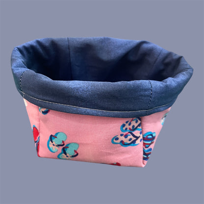 Fabric Boxes - Pink Thongs with Blue Lining