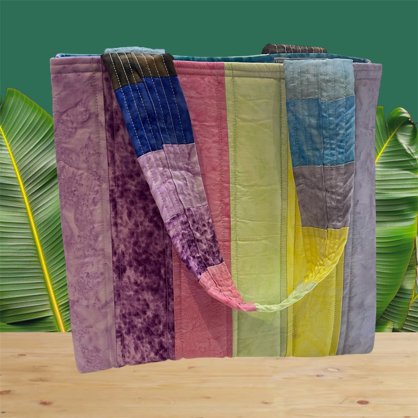 Totally Fun Bag - Pastel Batik with Lite Blue Lining