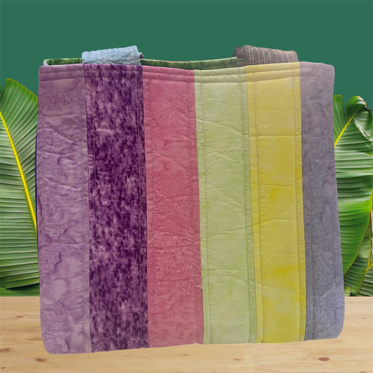 Totally Fun Bag - Pastel Batik with Green Lining