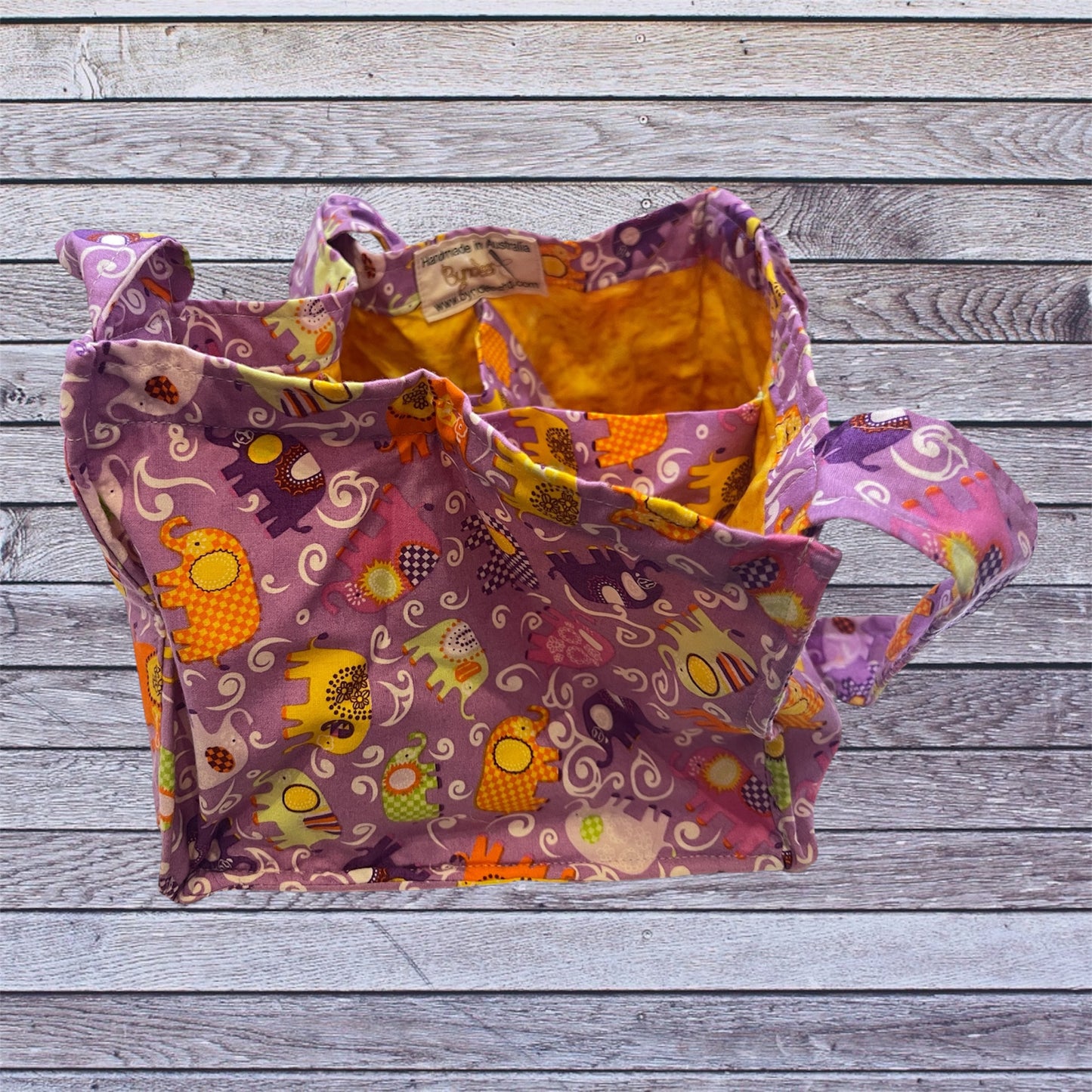 4 Cup Coffee Cup Caddy - Elephants on Purple
