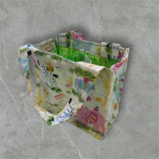 2 Cup Coffee Cup Caddy - Cartoon Animals w Green Lining