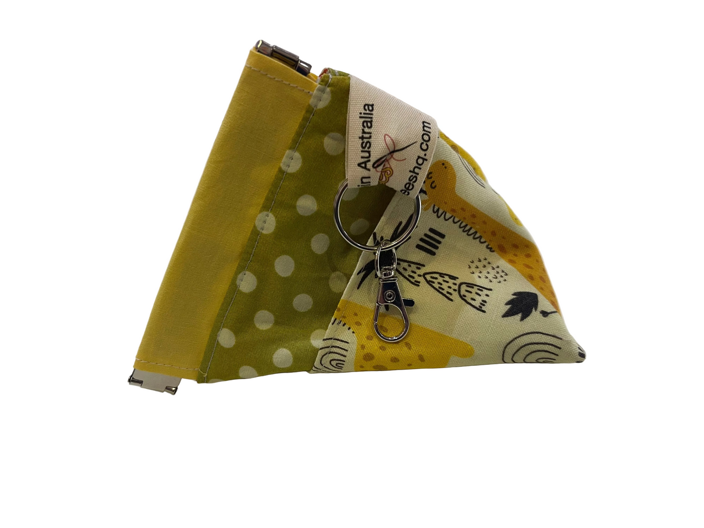 Small Snap Keyring Purse - Giraffes with Yellow