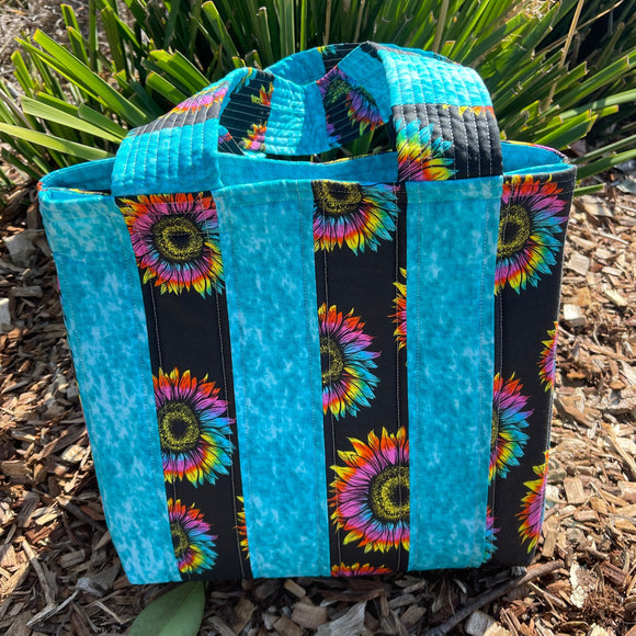 Totally Fun Bag - Bright Flowers with Lite Blue Lining