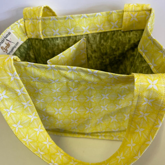 2 Cup Coffee Cup Caddy - Yellow & White Pattern