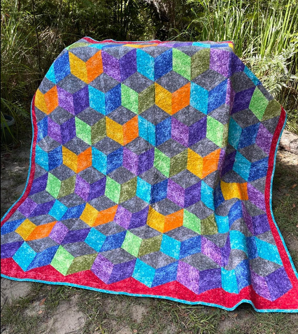Cube Play Marble Quilt Finished Size 72
