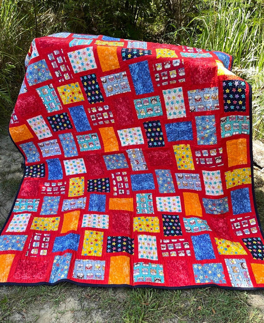 High 5 Combie and Stars Quilt Finished Size 62" x 74" Approx