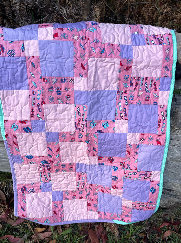 Baby Girl Quilt Finished Size 25.5