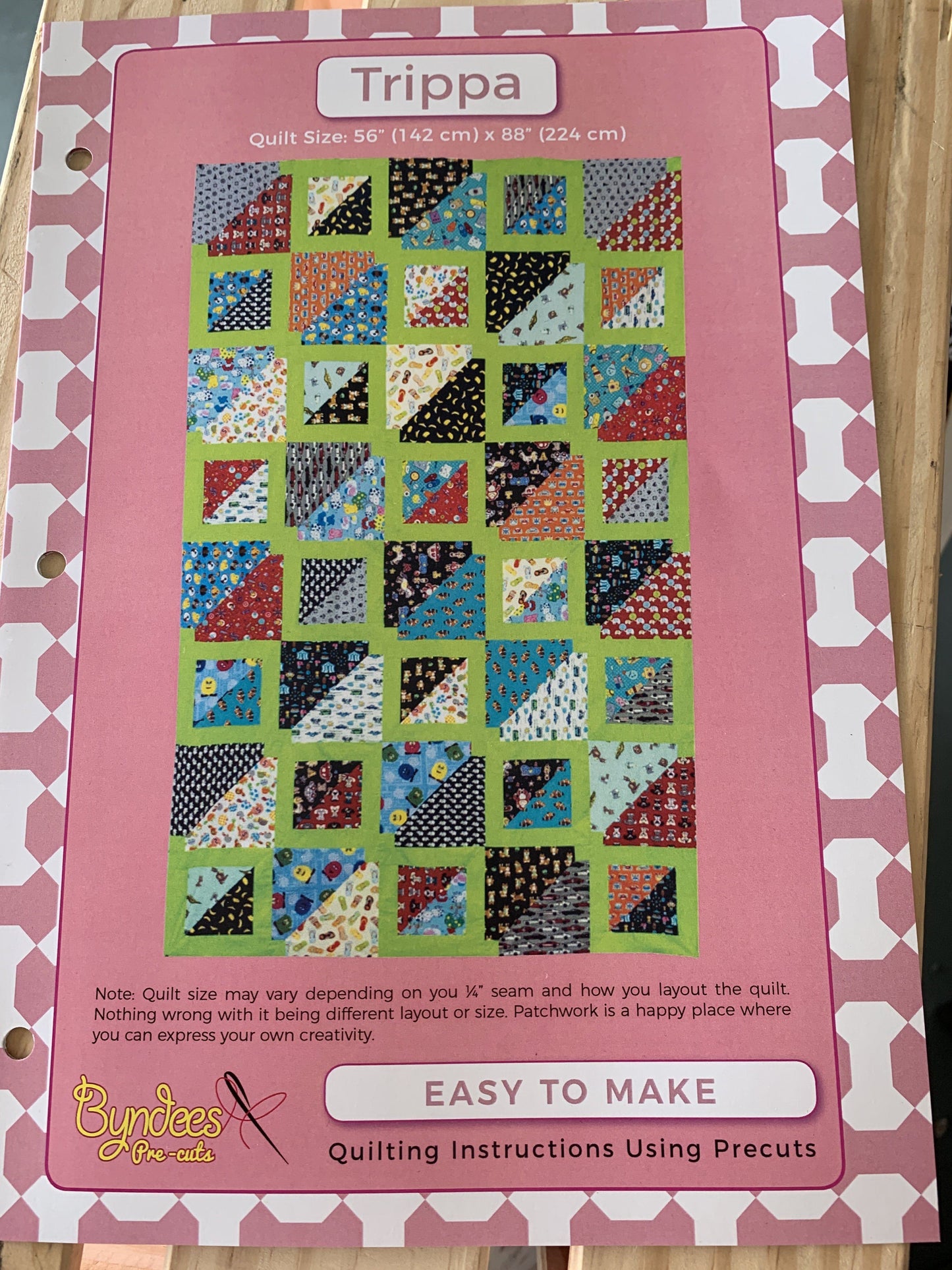 Trippa Pattern - Using 10" Squares Byndees 